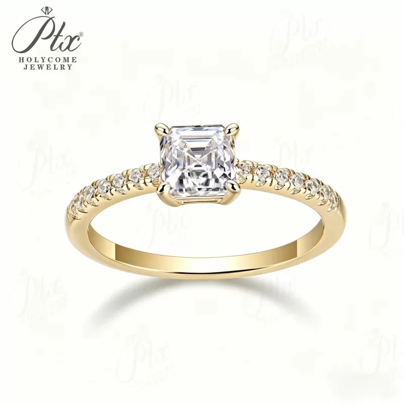 push present moissanite diamond ring